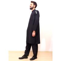 Erkek Afgan Takımı Siyah Renkli